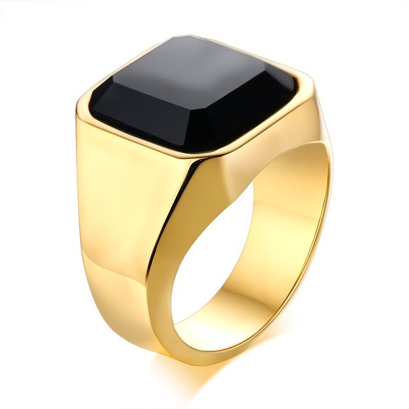 Black agate ring